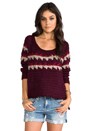 view 2 of 6 Fuzzy Fair Isle Pull Over in Merlot