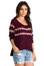 view 3 of 6 Fuzzy Fair Isle Pull Over in Merlot