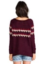 view 4 of 6 Fuzzy Fair Isle Pull Over in Merlot