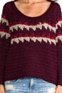 view 5 of 6 Fuzzy Fair Isle Pull Over in Merlot