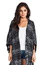 view 1 of 5 Patterned Kimono Cardigan in Black Combo