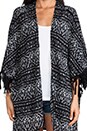 view 4 of 5 Patterned Kimono Cardigan in Black Combo