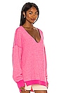 view 2 of 4 Sweater Weather V Neck in Hot Pink Combo