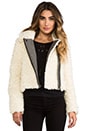 view 1 of 6 Shaggy Faux Sherpa Moto Jacket in Ivory