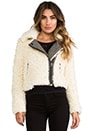 view 2 of 6 Shaggy Faux Sherpa Moto Jacket in Ivory