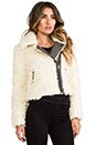 view 3 of 6 Shaggy Faux Sherpa Moto Jacket in Ivory