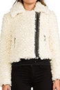 view 5 of 6 Shaggy Faux Sherpa Moto Jacket in Ivory