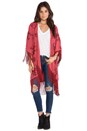 view 1 of 4 Floral Embroidered Kimono in Red
