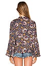 view 4 of 5 Soft Printed Balloon Sleeve Jacket in Black