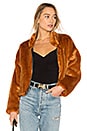view 1 of 4 Faux Fur Furry Bomber Jacket in Terracotta
