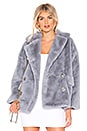 view 1 of 5 Solid Kate Faux Fur Coat in Sky