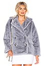 view 2 of 5 Solid Kate Faux Fur Coat in Sky
