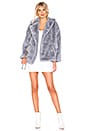 view 5 of 5 Solid Kate Faux Fur Coat in Sky