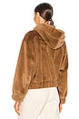 view 3 of 4 Freya Fur Hoodie in Cinnamon Sprinkle