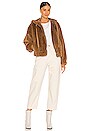 view 4 of 4 Freya Fur Hoodie in Cinnamon Sprinkle