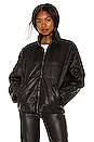 view 2 of 5 Dolman Quilted Vegan Leather Jacket in Black