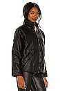 view 3 of 5 Dolman Quilted Vegan Leather Jacket in Black