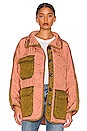 view 1 of 4 Mixed Military Dolman Jacket in Rose Combo