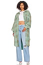 view 1 of 3 Plaid Long Ruby Jacket in Sage Combo