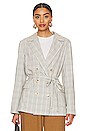 view 1 of 5 BLAZER CUADROS FREE PEOPLE OLIVIA in Natural Plaid Combo