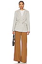 view 5 of 5 BLAZER CUADROS FREE PEOPLE OLIVIA in Natural Plaid Combo