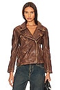 view 2 of 5 Jealousy Leather Moto Jacket in Washed Wine