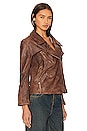view 3 of 5 Jealousy Leather Moto Jacket in Washed Wine