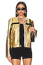 view 1 of 5 x REVOLVE x We The Free FAST LANE METALLIC Faux Leather Jacket in GOLD RUSH