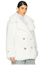 view 3 of 5 Sophie Faux Fur Peacoat in Blanc De Blanc