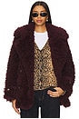 view 1 of 5 Sophie Faux Fur Peacoat in Vineyard Grape