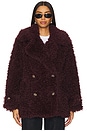 view 2 of 5 Sophie Faux Fur Peacoat in Vineyard Grape