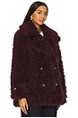 view 3 of 5 Sophie Faux Fur Peacoat in Vineyard Grape