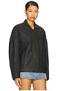 view 3 of 5 x We The Free Vinny Faux Bomber In Black in Black