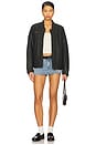 view 5 of 5 x We The Free Vinny Faux Bomber In Black in Black