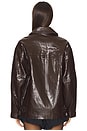 view 3 of 4 Sloane Faux Leather Jacket in Chocolate