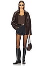 view 4 of 4 Sloane Faux Leather Jacket in Chocolate