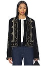 view 1 of 5 Maxxie Embellished Velvet Jacket in Black