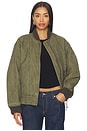 view 1 of 5 x We The Free Jax Washed Bomber In Olive in Olive