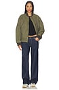 view 5 of 5 x We The Free Jax Washed Bomber In Olive in Olive