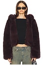 view 2 of 5 Louder Please Faux Fur Jacket in Grape