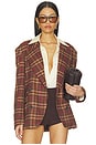 view 1 of 6 Dean Double Breasted Blazer in Oliver Plaid- Brown