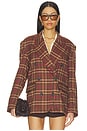 view 2 of 6 Dean Double Breasted Blazer in Oliver Plaid- Brown