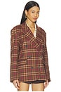 view 3 of 6 Dean Double Breasted Blazer in Oliver Plaid- Brown
