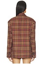 view 4 of 6 Dean Double Breasted Blazer in Oliver Plaid- Brown
