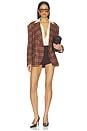 view 5 of 6 Dean Double Breasted Blazer in Oliver Plaid- Brown