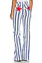 view 1 of 4 Firecracker Striped Flare Jean in Blue Combo