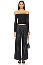 view 5 of 6 x REVOLVE Afton Faux Leather Trouser in Black
