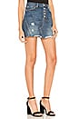 view 2 of 4 Denim A-Line Mini Skirt in Dark Denim