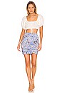 view 4 of 4 She's Something Else Printed Mini Skirt in True Blue Combo