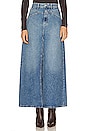 view 1 of 4 x We The Free Come As You Are Denim Maxi Skirt in Sapphire Blue Slit
